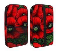 Pickleball Bag for Women Men, Vintage Red Poppies Meadow Poppy Pickleball Paddle Cover with Adjustable Shoulder Strap