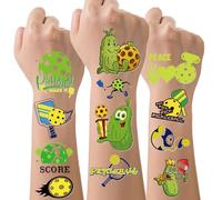Pickleball Ball Temporary Tattoos Sticker - 100 Pcs Kids Waterproof Transfer Semi Permenent Fake Tattoos For Girls Boys Sports Themed Birthday Party Outdoor Event Bag Fillers Tattoo Supplies Decor