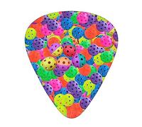 Pickleball Balls Colors Pattern 12-Pack Guitar Picks Set â€“ Unique Single-Sided Printed Picks With Abs Material For Acoustic, Electric Guitars & Ukuleles