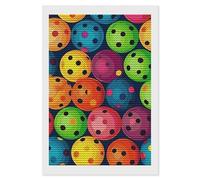 Pickleball Balls Colors Pattern Diamond Painting Kits for Adults Beginners 5D Round Drill Diamond Art Kits with DIY Tools Gem Art Crafts for Home Wall Decor Living Room Bedroom Office Decoration 8"x12