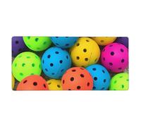 Pickleball Balls Colors Pattern Gaming Mouse Pad Extended XXL Mouse Mat with Stitched Edges Non-Slip Long Desk Pad 16x35.5in Large Desk Mat for Keyboard Home Office Gaming Work