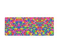 Pickleball Balls Colors Pattern Keyboard and Mouse Pad, Extra Large Desk Cover, Spill Resistance Mat for Smooth Tracking