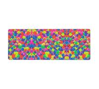 Pickleball Balls Colors Pattern Mouse Pad 12x31.5in Extended Desk Mat
