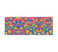 Pickleball Balls Colors Pattern Mouse Pad 12x31.5in Extended Gaming Surface