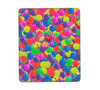 Pickleball Balls Colors Pattern Mouse Pad Ultra-Smooth Gaming Mousepad Non-Slip Rubber Base Washable Perfect For Desk