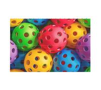 Pickleball Balls Colors Pattern Printed Jigsaw Puzzle 14.4x9.8 CM, Rectangular Puzzle Challenging Game for Adults Gifts, Family Fun Decorative Wall Decor