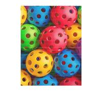 Pickleball Balls Colors Pattern Printed Jigsaw Puzzle 16.7x22.3 CM, Rectangular Puzzle Challenging Game for Adults Gifts, Family Fun Decorative Wall Decor