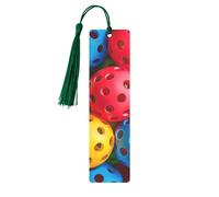 Pickleball Balls Colors Pattern Printed Metal Bookmarks S - Dark Green Lightweight Aluminium Book Marker for Books, Journals & Gifts, Ideal Book Lovers, Holiday Decor & Crafts