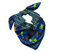 Pickleball Bandana for Men & Women - 100% Soft Cotton, 55x55 cms, Blue Orange Yellow, Double-Sided Print, 1 Pack, Gift Ready - Funny Pickleball Accessory or Clothing Gift