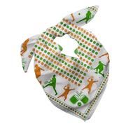 Pickleball Bandana for Men & Women - 100% Soft Cotton, 55x55 cms, White Orange Green, Double-Sided Print, 1 Pack, Gift Ready - Funny Pickleball Accessory or Clothing Gift