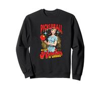 Pickleball Because Murder Is Wrong Retro Lady Sweatshirt