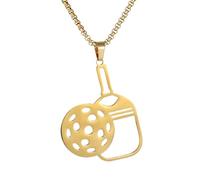Pickleball Chain - Stainless Steel Sports Jewellery, Modern Hollow Pickleball Chain Unisex Outdoor Travel Fitness Date, Siehe Beschreibung, Stainless Steel, See description