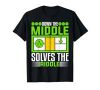 Pickleball Coach - Down The Middle Solves The Riddle T-Shirt