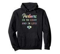 Pickleball Couples Partners On The Court And In Life Pullover Hoodie