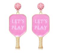 Pickleball Earrings for Women Pickleball Paddle Racket Dangle Earrings Enamel Sport Game Day Earrings Pickleball Outfits Jewelry Accessories Gifts, Zinc, No Gemstone