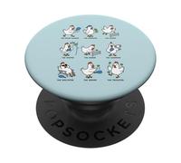 Pickleball Funny Chicken Squad Cartoon Players Humor Design PopSockets Adhesive PopGrip