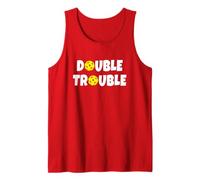 Pickleball Funny Double Trouble Team T-Shirt Tank Top