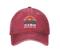 Pickleball Hat Never Underestimate an Old Man with A Pickleball Paddle Hat Women Baseball Hats Trendy Caps, Red, One Size