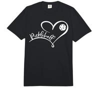 Pickleball Heart Script Design with Ball Graphic Comfort Colors Adult Heavyweight T-Shirt