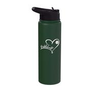 Pickleball Heart Script Design with Ball Graphic Stainless Steel Insulated Water Bottle