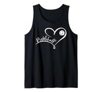 Pickleball Heart Script Design with Ball Graphic Tank Top