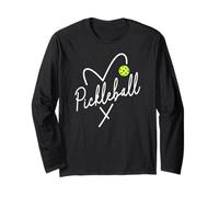 Pickleball Heart Script - Love The Dink Graphic Long Sleeve T-Shirt