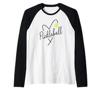 Pickleball Heart Script - Love The Dink Graphic Raglan Baseball Tee