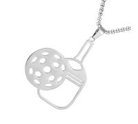 Pickleball Jewelry | Stainless Steel Sports Necklace - Stylish Hollow Pendant For Men And Women, Perfect For Outdoor Activities, Travel, Dating And Sports Fans, Se référer à la description, Stainless