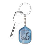 Pickleball Keyring - Pickleball and Paddle Magic - Pickle Ball Paddle Keychain | Paddle Bat Keychain | Creative Cucumber Paddle Ball Key Chain | Metal Pickleball Keychain for Men, blue, Siehe