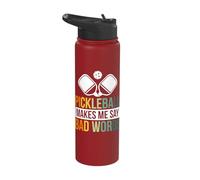 Pickleball Makes Me Say Bad Words Stainless Steel Insulated Water Bottle