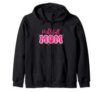 Pickleball Mom in Fun Bubble Letters Zip Hoodie