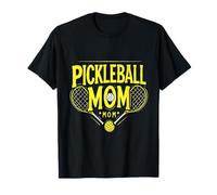 Pickleball Mom Retro Heart Net Yellow Design T-Shirt