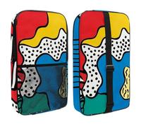 Pickleball Paddle Bag for 2 Rackets, Lightweight Pickleball Paddle Case with Mesh Pocket, Colorful Abstract Pop Art Lines