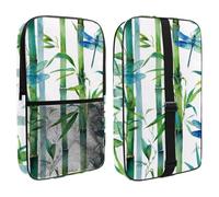 Pickleball Paddle Bag for 2 Rackets, Lightweight Pickleball Paddle Case with Mesh Pocket, Watercolor Bamboo Grove with Stems and Dragonflies