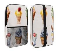 Pickleball Paddle Bag for 2 Rackets, Lightweight Pickleball Paddle Case with Mesh Pocket, Watercolor Fruit Ice Cream Summer Vibes