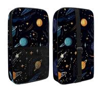 Pickleball Paddle Bag for 2 Rackets, Pickleball Paddle Case with Storage Pocket for Accessories, Cartoon Night Sky Planets Comets Constellations