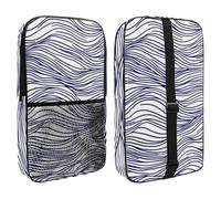 Pickleball Paddle Bag for Women Men, Lightweight Pickleball Paddle Cover Hold 2 Rackets, Big Waves in Linear Style Nautical Pattern