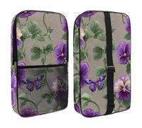 Pickleball Paddle Bag Hold 2 Rackets, Clover Flowers and Leaves Pansies and Butterflies Lightweight Pickleball Paddle Cover for Women Men