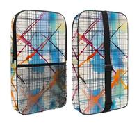 Pickleball Paddle Bag Hold 2 Rackets, Colorful Plaid Pattern Crossing Lines and Thin Stripes Lightweight Pickleball Paddle Cover for Women Men