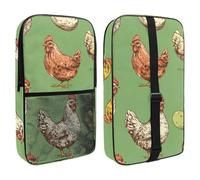 Pickleball Paddle Bag Hold 2 Rackets, Easter Farm Birds on Green Background Lightweight Pickleball Paddle Cover for Women Men
