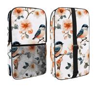 Pickleball Paddle Bag Hold 2 Rackets, Flowers and Birds Seamless Watercolor Pattern Lightweight Pickleball Paddle Cover for Women Men