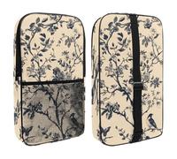 Pickleball Paddle Bag Hold 2 Rackets, Forest Style Trees Plants Birds Butterflies Beige Background Lightweight Pickleball Paddle Cover for Women Men