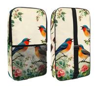 Pickleball Paddle Bag Hold 2 Rackets, Garden Birds with Blooming Flowers Lightweight Pickleball Paddle Cover for Women Men