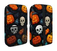 Pickleball Paddle Bag Hold 2 Rackets, Happy Halloween Pumpkins Skulls Ghosts Witch Hat Lightweight Pickleball Paddle Cover for Women Men