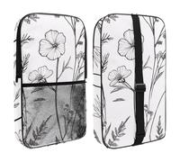 Pickleball Paddle Bag Hold 2 Rackets, Thin Lines Meadow Wild Flowers and Leaves Silhouettes Lightweight Pickleball Paddle Cover for Women Men