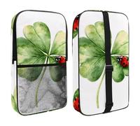 Pickleball Paddle Bag Hold 2 Rackets, Watercolor Four-Leaf Clover with Ladybug Lightweight Pickleball Paddle Cover for Women Men