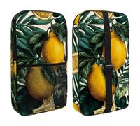 Pickleball Paddle Bag Hold 2 Rackets, Whole Lemons and Slices with Palm Leaves Lightweight Pickleball Paddle Cover for Women Men