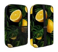 Pickleball Paddle Bag Hold 2 Rackets, Whole Lemons and Slices with Palm Leaves Pattern Lightweight Pickleball Paddle Cover for Women Men
