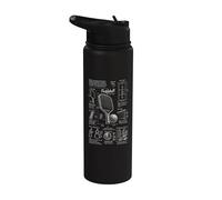Pickleball Paddle Court Layout Net Height Chart Stainless Steel Insulated Water Bottle