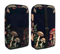 Pickleball Paddle Covers, Border with Mushrooms Fern and Berries Sports Pickle Ball Paddle Storage Bag with Adjustable Shoulder Strap
